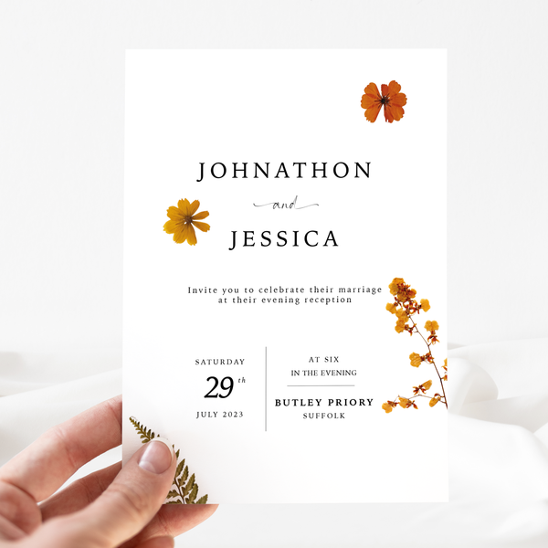 Pressed Flower: Evening Invitation