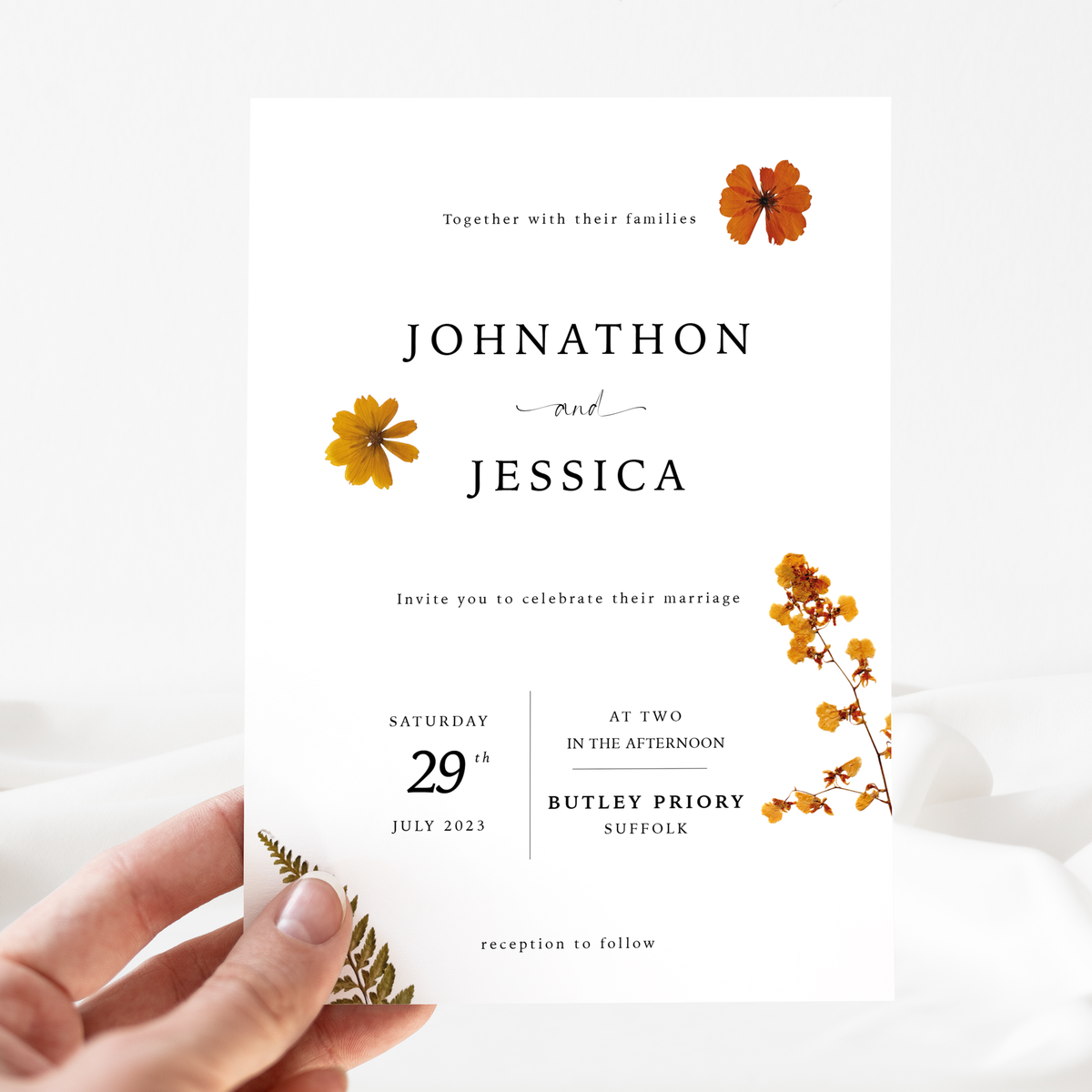 Pressed Flower Invitation Suite