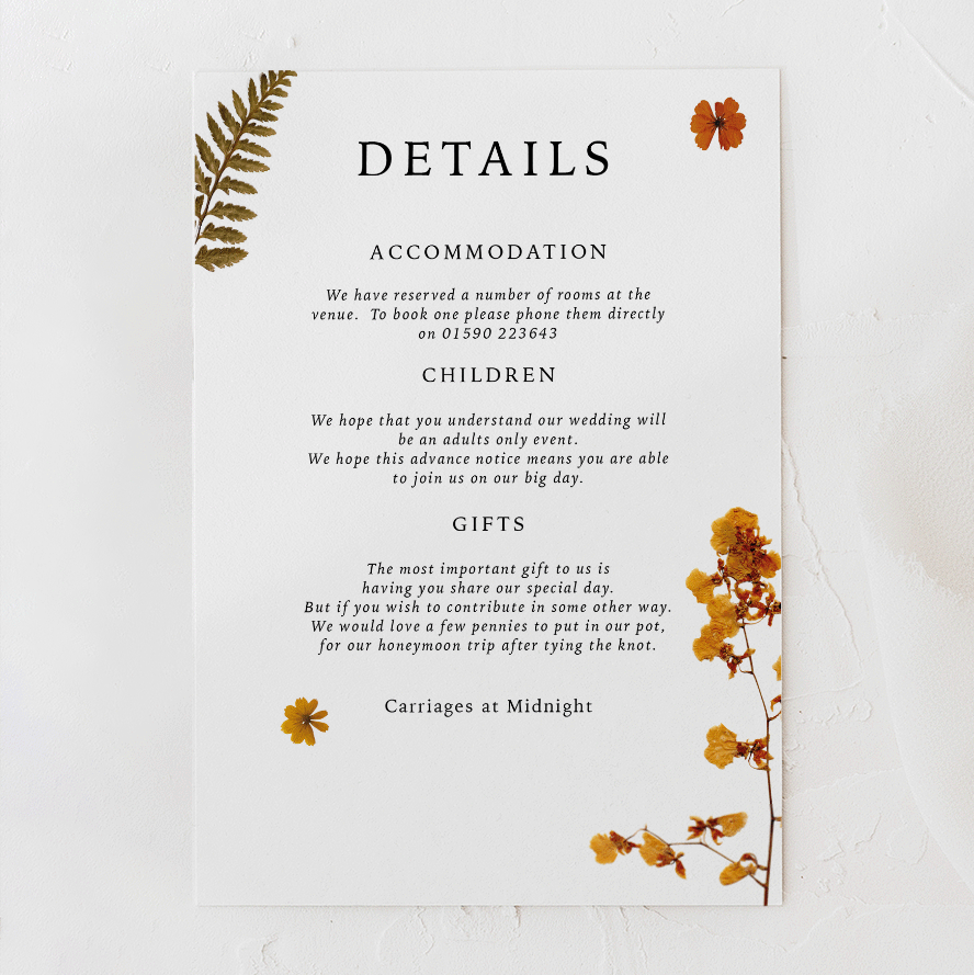 Pressed Flower: Details Card