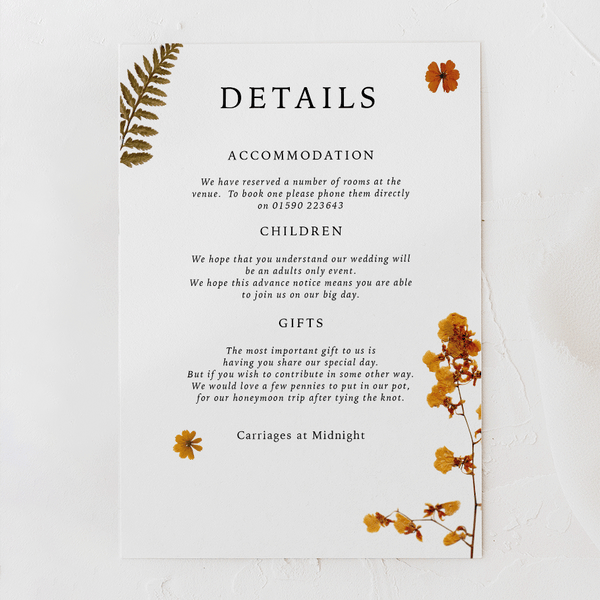 Pressed Flower: Details Card