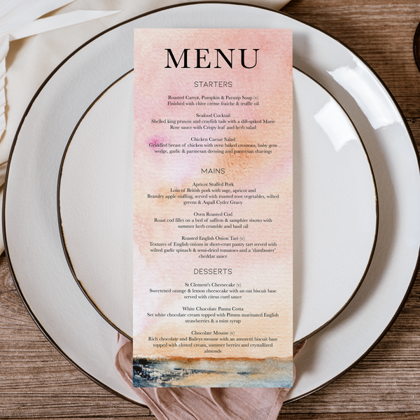 OceanBlush Menu
