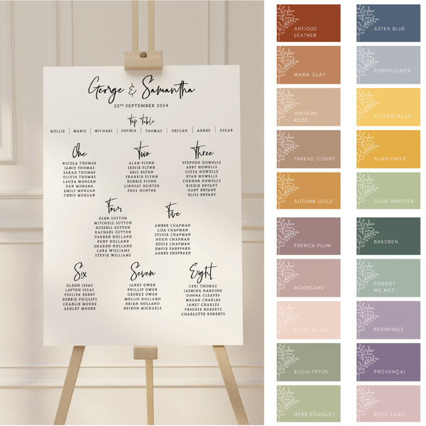 Full Colour Seating Plan