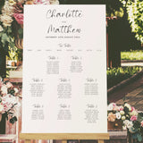 Wedding Table Plan, Personalised Calligraphy Seating Plan, Modern Theme, Mounted Table Plan, A1 & A2, Wedding Decor, Aisle Decor.