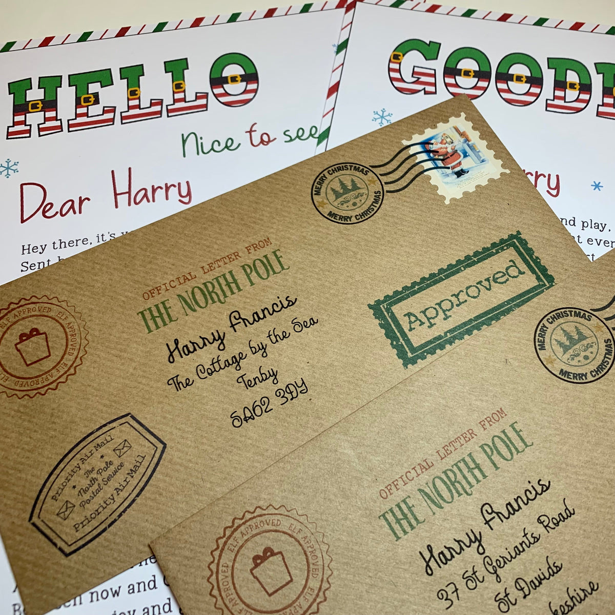 Personalised Elf Letter, Elf Arrival / Departure Letter & Envelope Set, Elf Announcement Set, Stocking Filler, North Pole Letter,