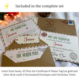Personalised Elf Letter, Elf Arrival / Departure Letter & Envelope Set, Elf Announcement Set, Stocking Filler, North Pole Letter,