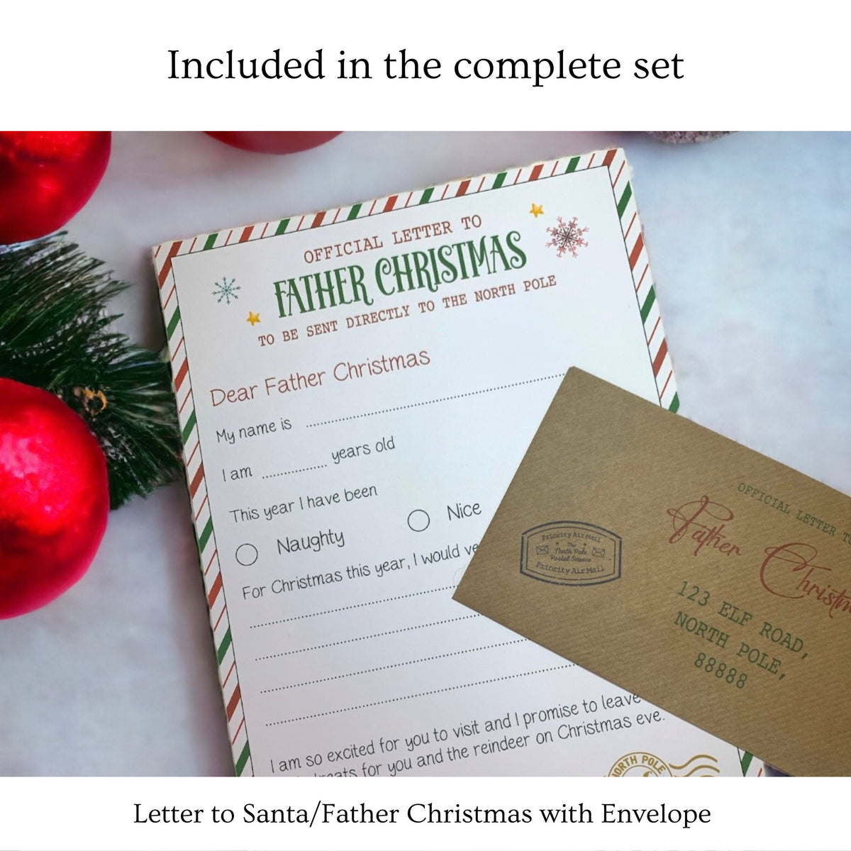 Personalised Elf Letter, Elf Arrival / Departure Letter & Envelope Set, Elf Announcement Set, Stocking Filler, North Pole Letter,