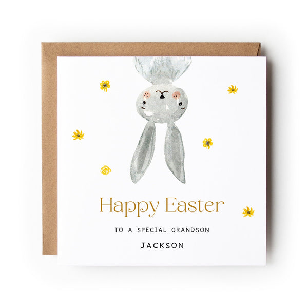 Personalised Easter Card Grandchild, Grandson, Granddaughter, Easter Card for Niece, Easter Card for Nephew, Easter Bunny.