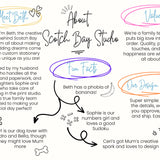 Wedding Invites, Hand Drawn Scribble Illustrations, Funky, Colourful, Whimsical, Double Sided Invitations, Modern Wedding Invitations.