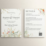 Wedding Invitation Bloom Design, Floral Wedding Stationery, Wildflower Wedding Invites, Double Sided Invitations, Printed Invitations,