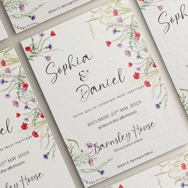 Wildflower Double Sided Invitations