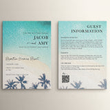 Wedding Invitation Azure Design, Wedding Stationery, Wedding Invites, Double Sided Invitations, Printed Invitations, Beach Wedding Invite