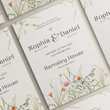 Wedding Invitation Bloom Design, Floral Wedding Stationery, Wildflower Wedding Invites, Double Sided Invitations, Printed Invitations,