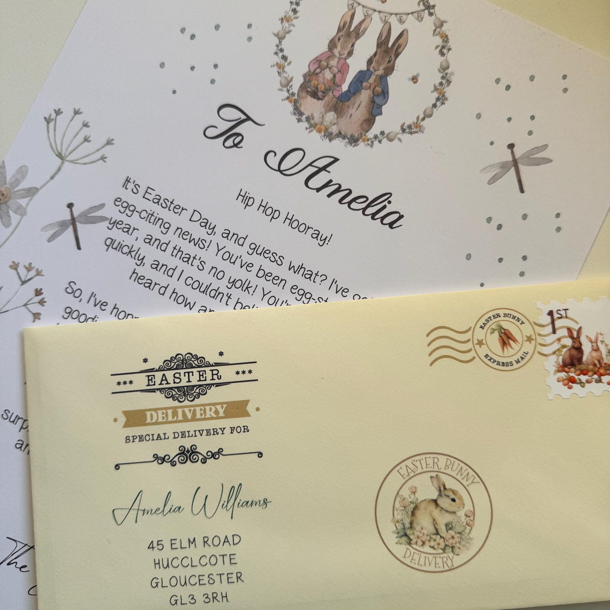 Personalised Easter Bunny Letter, Letter from the Easter Bunny, Easter Rabbit Certificate, Easter Keepsake Gift, Easter Gift.