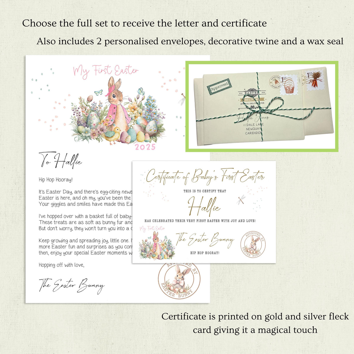 First Easter Bunny Letter, Letter from the Easter Bunny, Easter Rabbit, Easter Keepsake Gift, Easter Gift, Babies First Easter