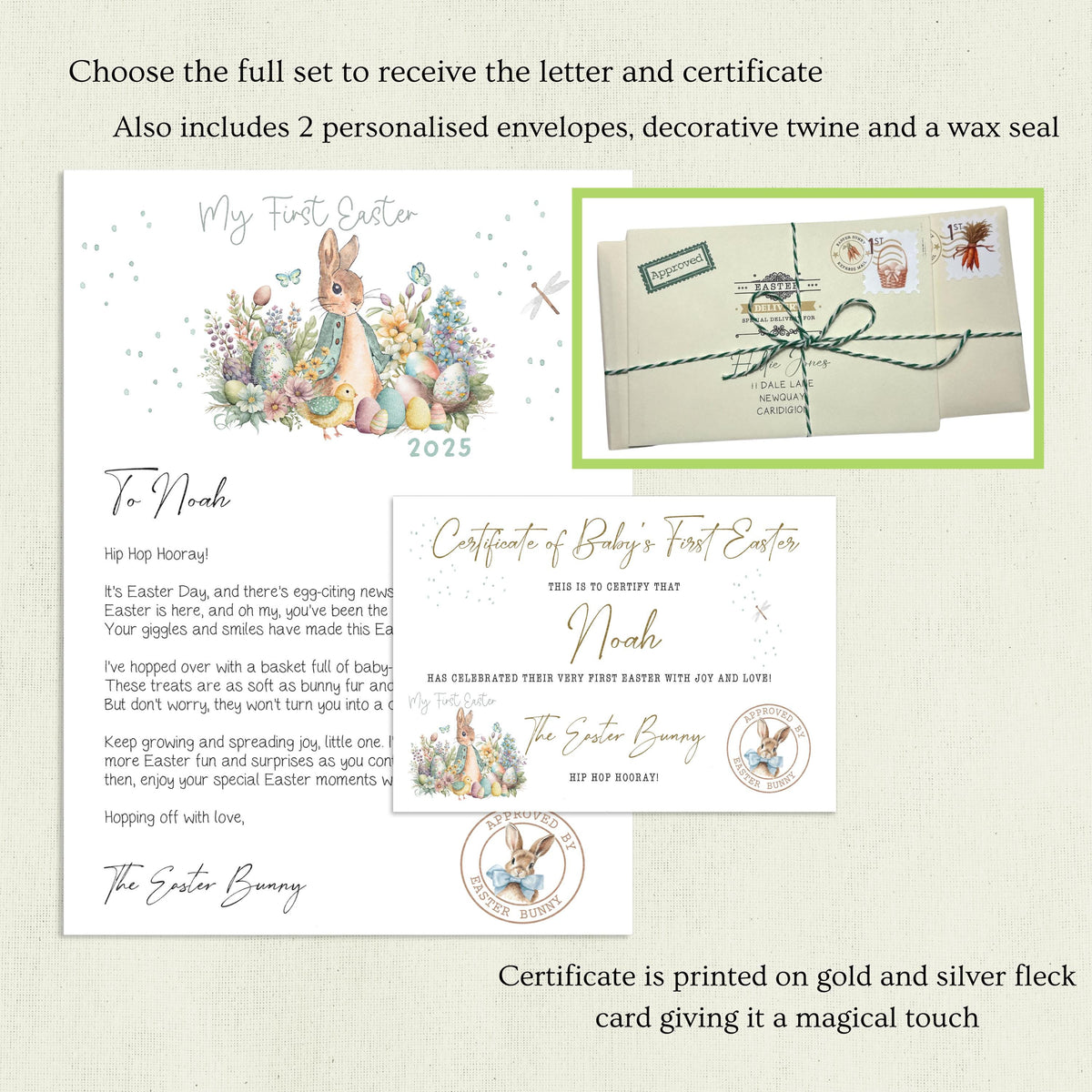 First Easter Bunny Letter, Letter from the Easter Bunny, Easter Rabbit, Easter Keepsake Gift, Easter Gift, Babies First Easter