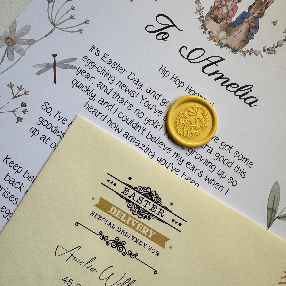 Personalised Easter Bunny Letter, Letter from the Easter Bunny, Easter Rabbit Certificate, Easter Keepsake Gift, Easter Gift, Easter Gift.