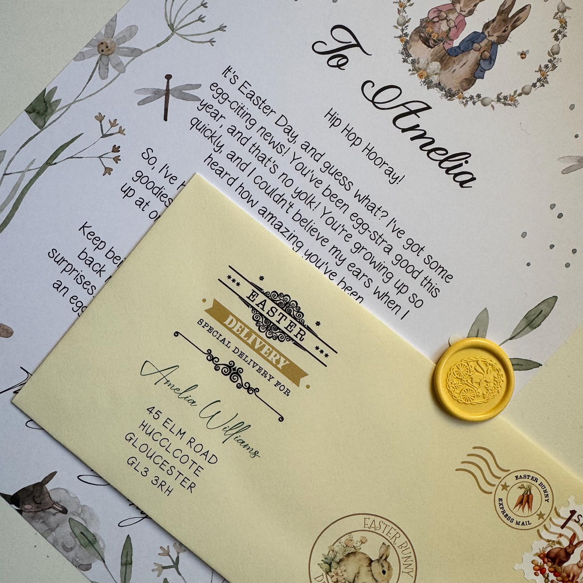 Personalised Easter Bunny Letter, Letter from the Easter Bunny, Easter Rabbit Certificate, Easter Keepsake Gift, Easter Gift, Easter Gift.