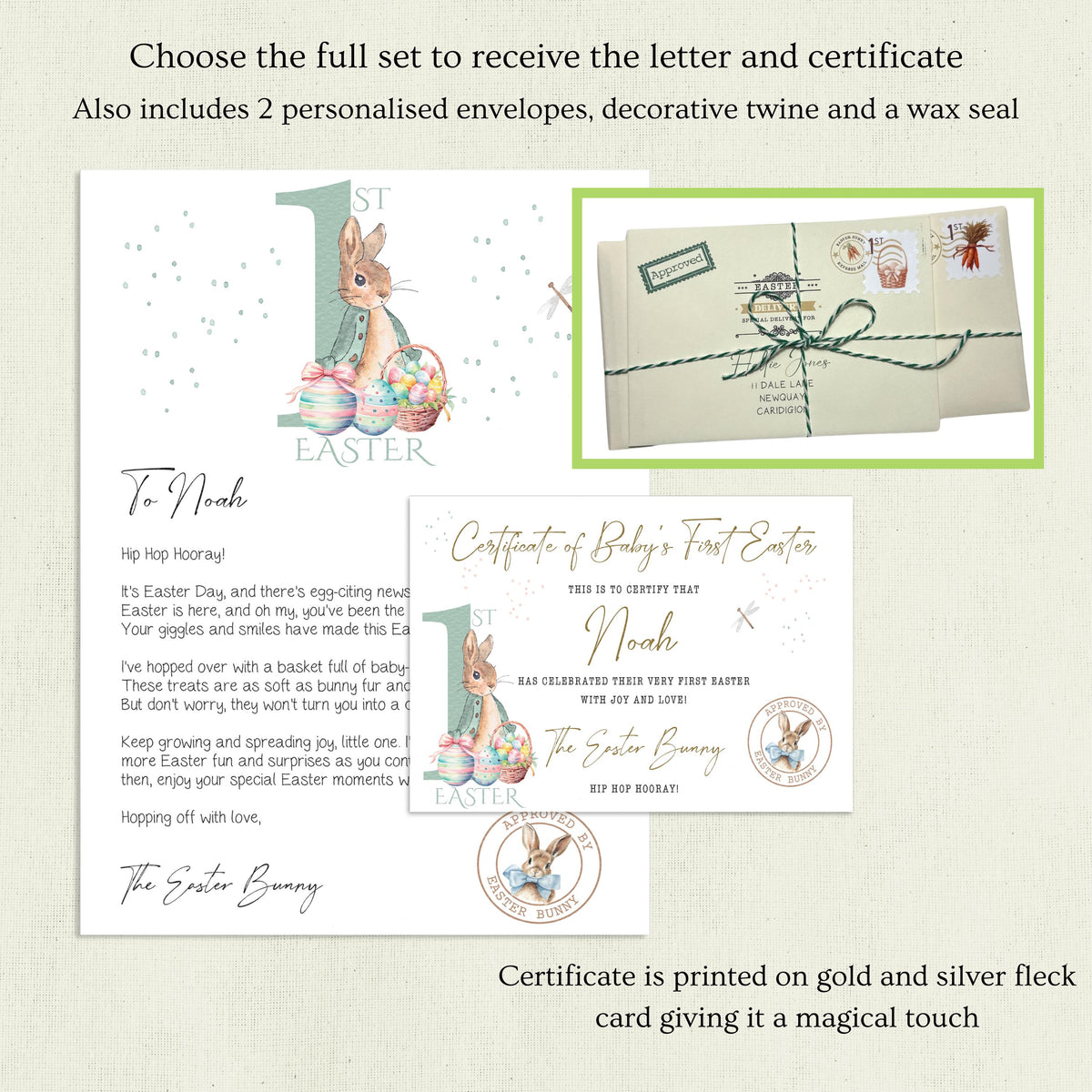 First Easter Bunny Letter, Letter from the Easter Bunny, Easter Rabbit, Easter Keepsake Gift, Easter Gift, Babies First Easter