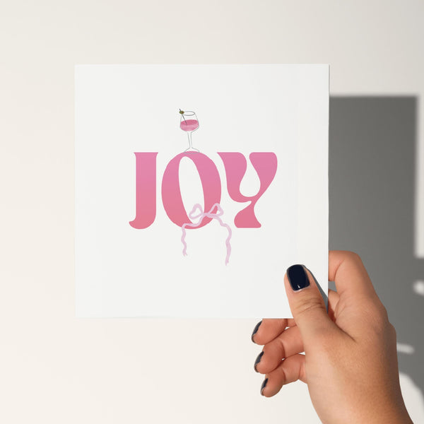 Pink Joy Christmas Card: Elegant Xmas Greeting Card