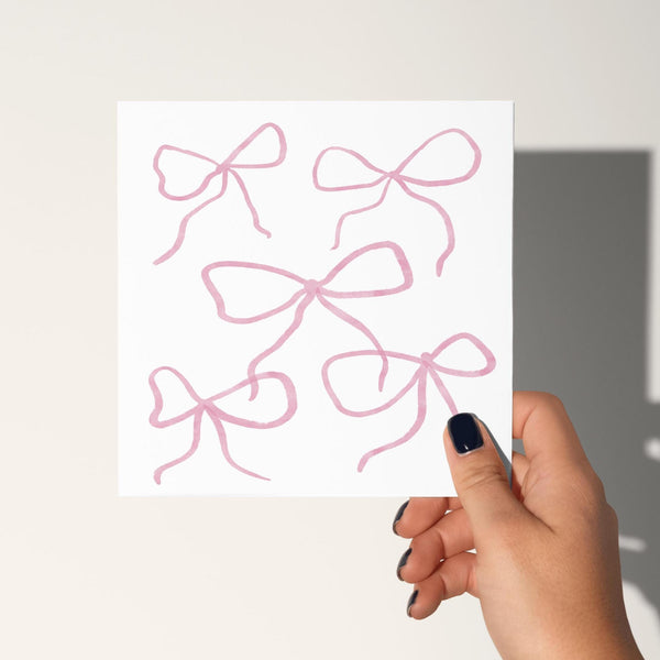 Pink Ribbon Christmas Card: Elegant Holiday Greeting Card