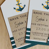 Nautical Save the Date Invitation Tag | Destination Wedding | Beach Wedding | Navy Anchor