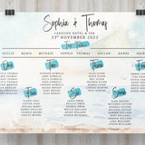 Seascape Table Plan, Personalised Wedding Seating Chart, Table Plan A2, A1, Wedding Decor, Aisle Decor, Beach Wedding, Destination Wedding.