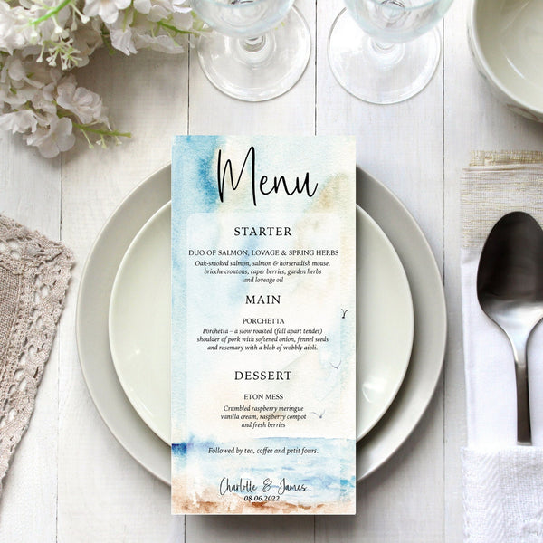 Seascape Wedding Menu | Full Matching Set