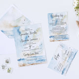 Seascape Wedding Invitation Set, RSVP, Details, Save the Date, Table Number, Nature Invites.