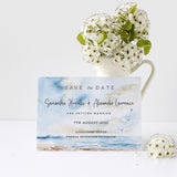 Seascape Save The Date Invitations, RSVP, Details, Table Number, Nature Invites, Seaside, Abroad Wedding, Full Set Available.
