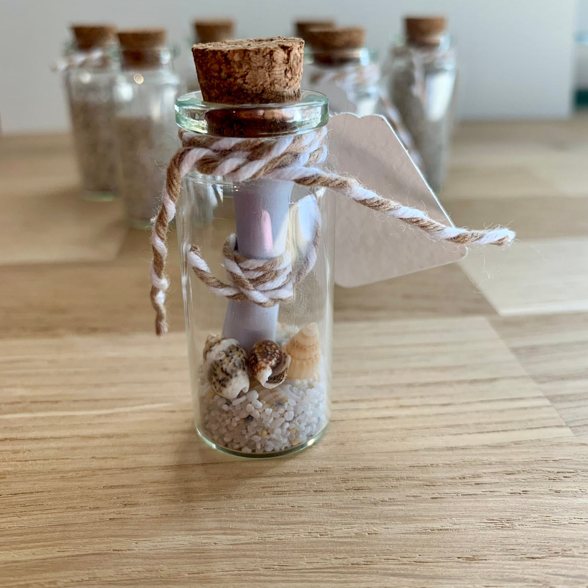 Message in a Bottle Wedding Favours | Beach Theme | Seashells | Beach Wedding | Destination Wedding | Personalised Tag and Message