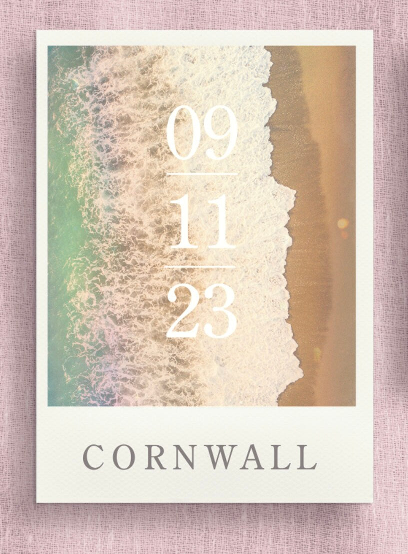 Beach Save The Date Postcard Invitations | Destination Wedding | Beach Wedding | Seaside | Abroad Wedding | Full Set Available.