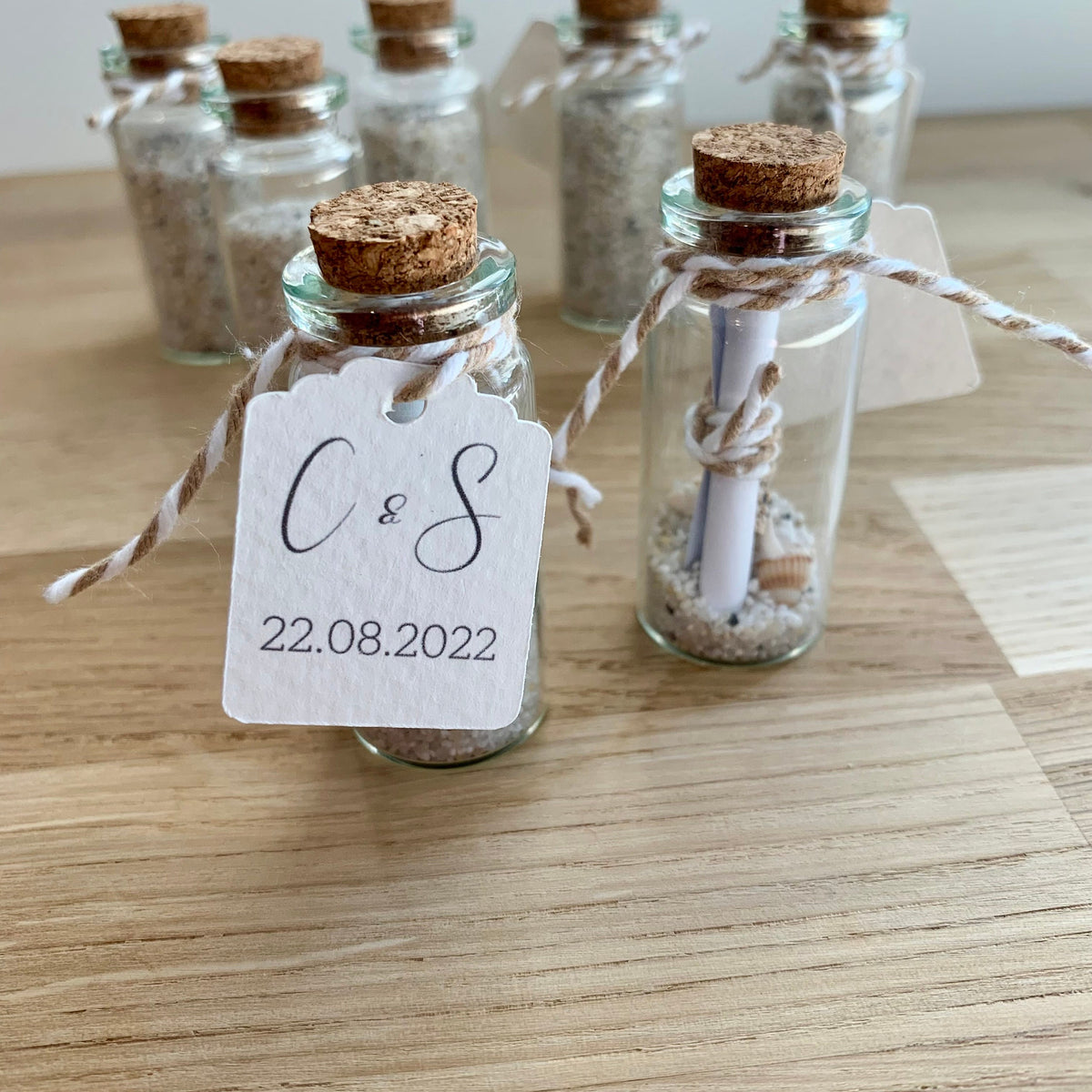 Message in a Bottle Wedding Favours | Beach Theme | Seashells | Beach Wedding | Destination Wedding | Personalised Tag and Message