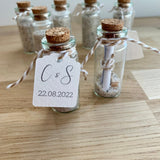 Message in a Bottle Wedding Favours | Beach Theme | Seashells | Beach Wedding | Destination Wedding | Personalised Tag and Message