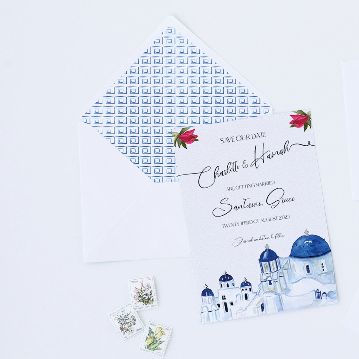 Santorini Wedding Invitation Set| RSVP |Details | Save the Date | Table Number | Destination Wedding | Greek Wedding | Greece Wedding.