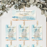 Wedding Table Plan Cards | Wedding Seating Chart | Seating Plan | Seascape Design | Beach Wedding | Destination Wedding