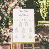 Wedding Table Plan, Personalised Calligraphy Seating Plan, Modern Theme, Mounted Table Plan, A1 & A2, Wedding Decor, Aisle Decor.