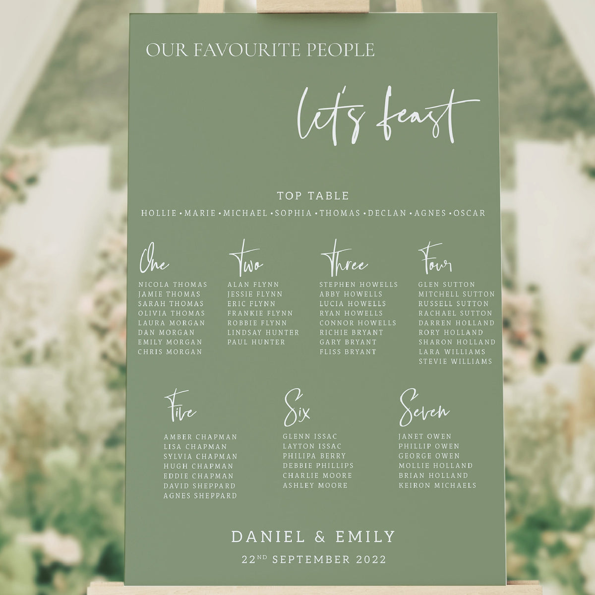 Sage Green Wedding Table Plan, Personalised Calligraphy Seating Plan, Mounted Table Plan, A1 & A2, Wedding Decor, Aisle Decor.