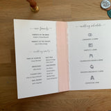 Wedding Order Of Service, 4 Page, Raw Edge Ribbon, A5, Wedding Schedule, Wedding Programs, Wedding Ceremony Booklet, Silk Ribbon.