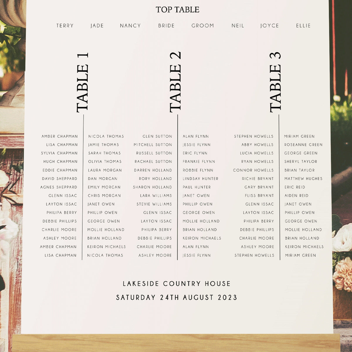 Wedding Table Plan, Personalised Calligraphy Seating Plan, Banquet Theme, Table Plan, A1 & A2, Wedding Decor, Aisle Decor, Long Tables