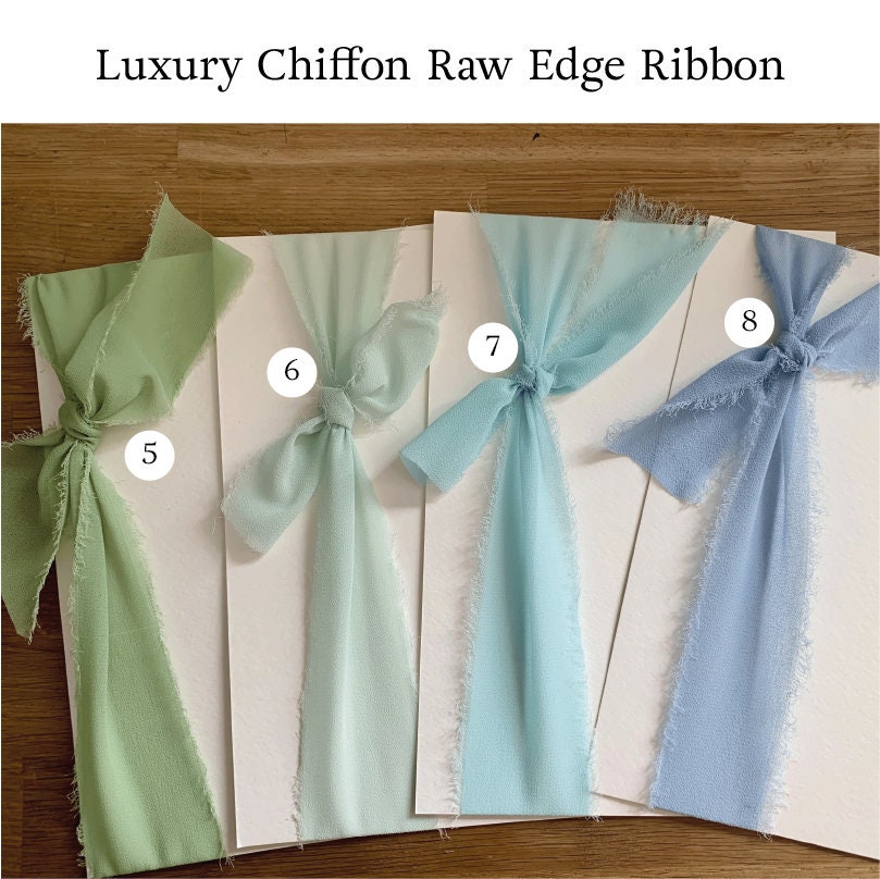 Luxury Hand Torn Chiffon Ribbon, Raw Edge Ribbon, 1.5 inch wide, 1 Meter, 5 Meters, Hand Dyed, Wedding Ribbon, Craft Ribbon, Frayed Ribbon.
