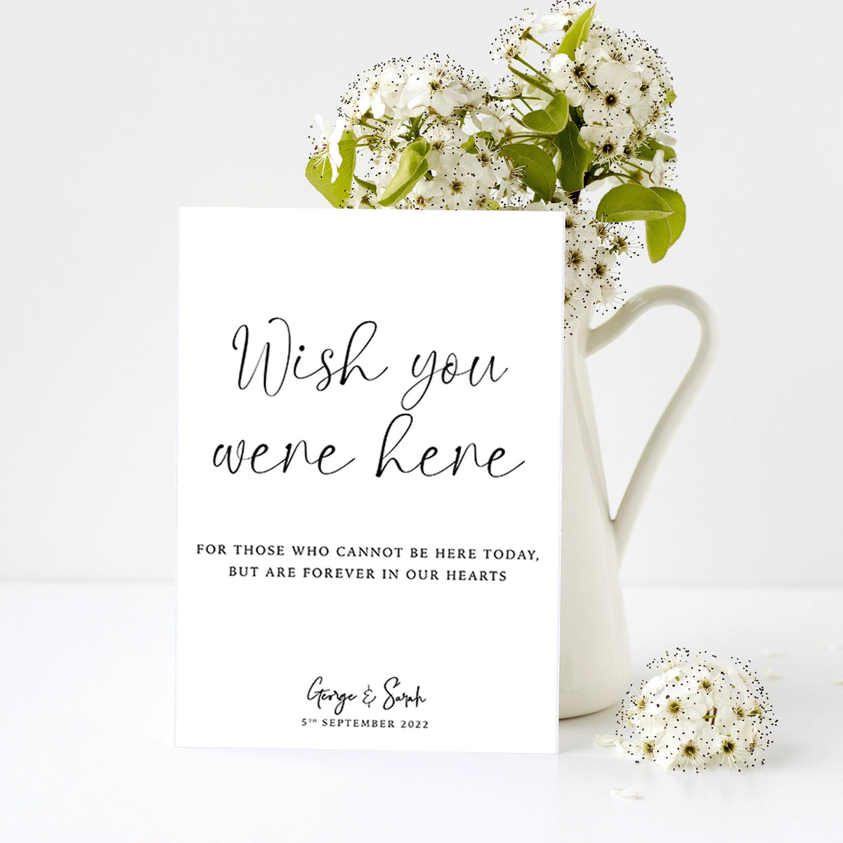 Personalised Wedding Memorial Sign, Minimalist Theme, In Loving Memory, Wedding Remembrance Sign, Aisle Decor, Wedding Decor, Foliage