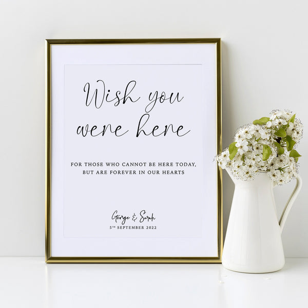 Personalised Wedding Memorial Sign, Minimalist Theme, In Loving Memory, Wedding Remembrance Sign, Aisle Decor, Wedding Decor, Foliage