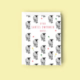 St Dwynwen Welsh Valentine's day Card, Sheep Card, Dydd Santas Dwynwen, 25th Jan, Cerdyn Cariad Cymraeg, Welsh Greeting Card, Welsh Gift.