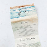 Concertina Seascape Invitation | Perforated Postcard RSVP | Destination Wedding | Beach Wedding | Folded Invitations | Try Fold Invitation