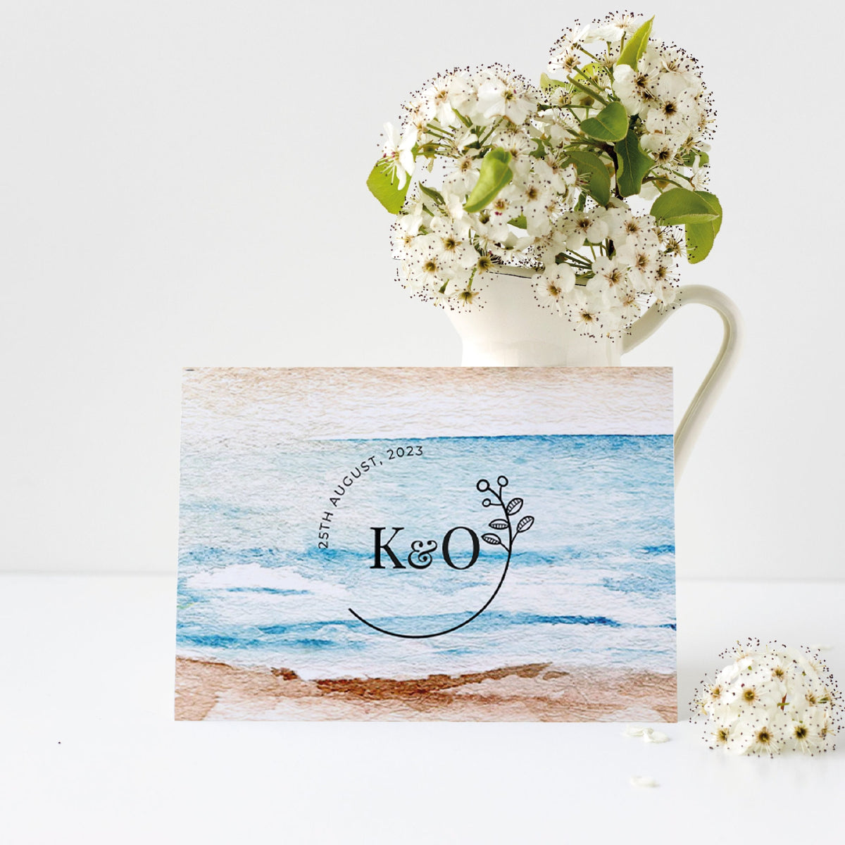 Concertina Seascape Invitation | Perforated Postcard RSVP | Destination Wedding | Beach Wedding | Folded Invitations | Try Fold Invitation