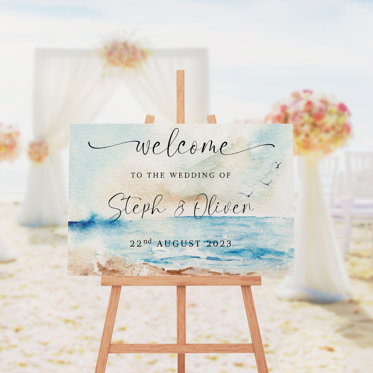 Wedding Welcome Sign, Table Plan, A1, A2, Seascape Design, Beach Wedding, Destination Wedding, Wedding Decor, Aisle Decor.