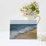 Beachcomber Concertina Seascape Wedding Invitation, Postcard Perforated RSVP, Destination Wedding, Beach Wedding, Tri Fold Invite, Coastal.