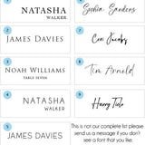 Pressed Flower Wedding Place Cards, Gold and Silver Fleck Card, Handmade Paper, Personalised Calligraphy Place Settings, Wedding Table Decor