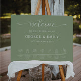 Sage Wedding Welcome Sign, Wedding Schedule, A1 Wedding Sign, Calligraphy Wedding Signage, Modern Welcome Sign, Wedding Decor, Aisle Decor.