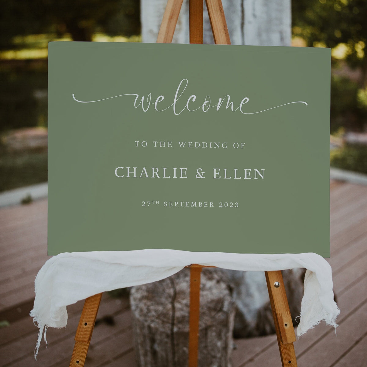 Sage Wedding Welcome Sign, A1 Wedding Sign, Calligraphy Wedding Signage, Personalised Modern Welcome Sign, Wedding Decor, Aisle Decor.